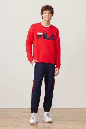 FILA Regola Sweatshirts Red / Navy / White,Mens Clothing | CA.BSXYDJ269